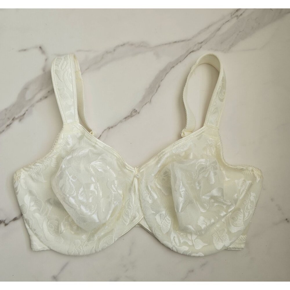 Wacoal Awareness Ivory Floral 85567 Underwire Full Coverage Unlined Bra 34DD